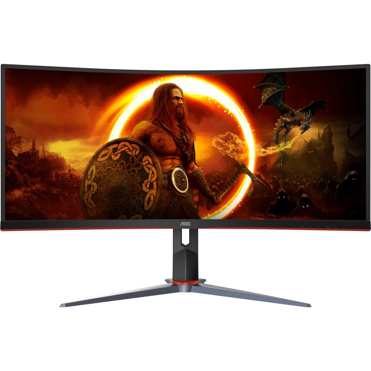 AOC CU34G2XP 34吋 21:9超寬廣曲面電競顯示器：180Hz、1ms反應、DisplayHDR 400